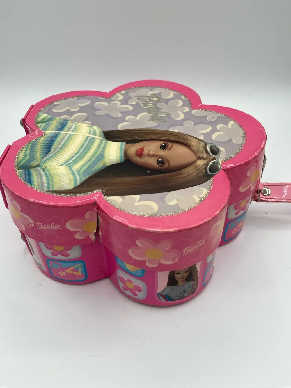 Y2K Rare Barbie Collector's Case Flower Box ‘Mattel 2000’ with Silver Latch